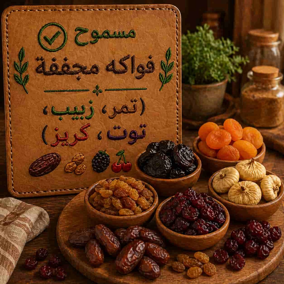 Dried fruit (dates, raisins, berries)